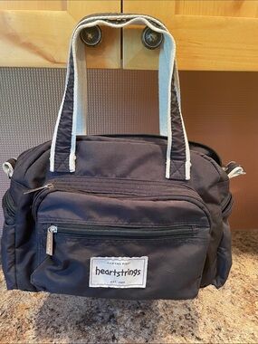 Hartstrings Navy and Cream Canvas Satchel